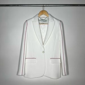 Off-White Contrast Trim Single-breasted Blazer in White Size 36 IT